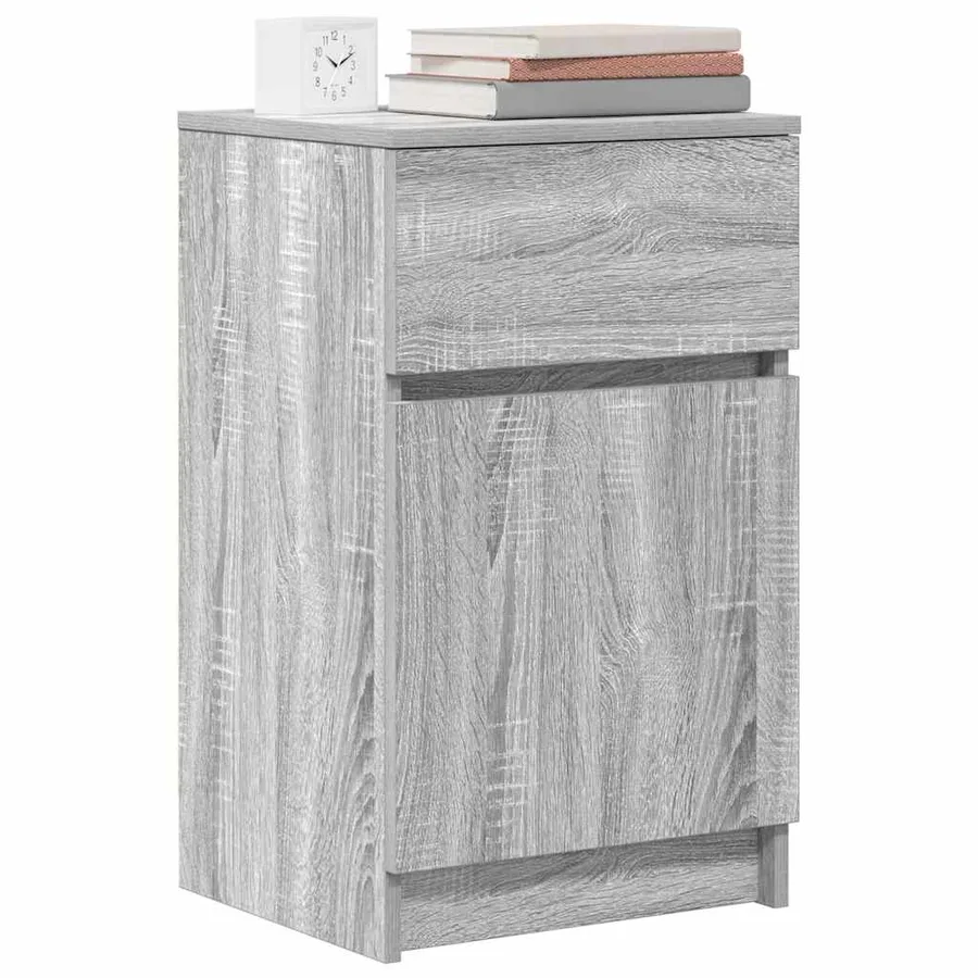 Table de chevet sonoma gris 39x35x65 cm bois d’ingénierie - 4