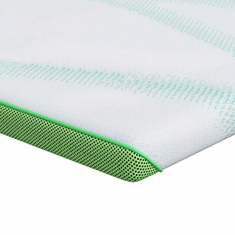Surmatelas Blanc et vert 90 x 190 cm Tissu Jacquard - 2
