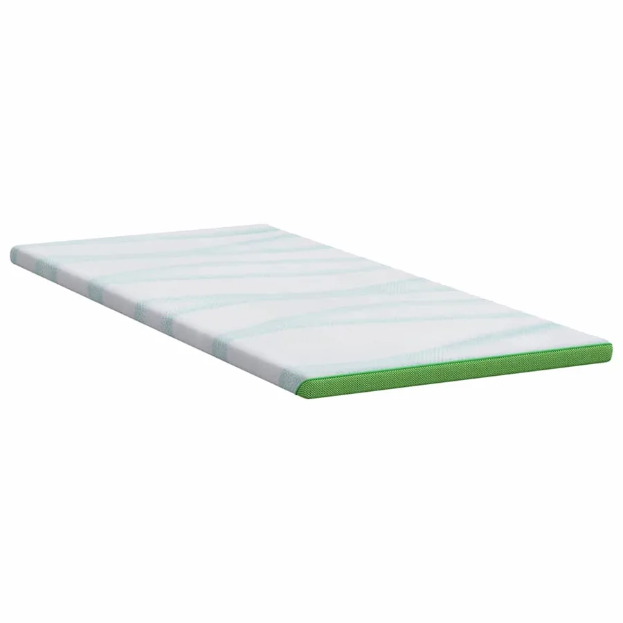 Surmatelas Blanc et vert 90 x 190 cm Tissu Jacquard - 5