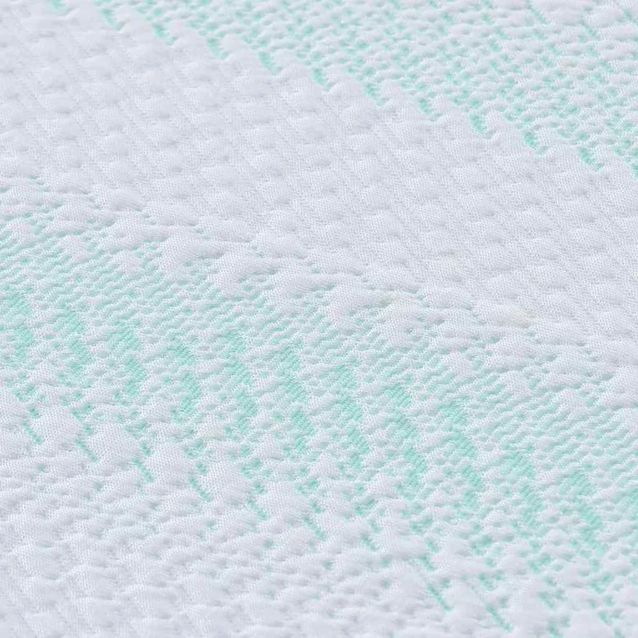 Surmatelas Blanc et vert 90 x 190 cm Tissu Jacquard - 9