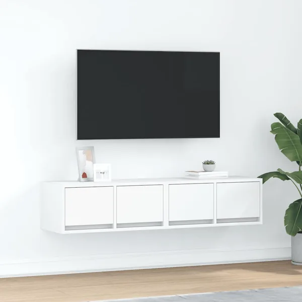 Meubles TV 2 pcs blanc 60x31x25,5 cm bois d'ingénierie
