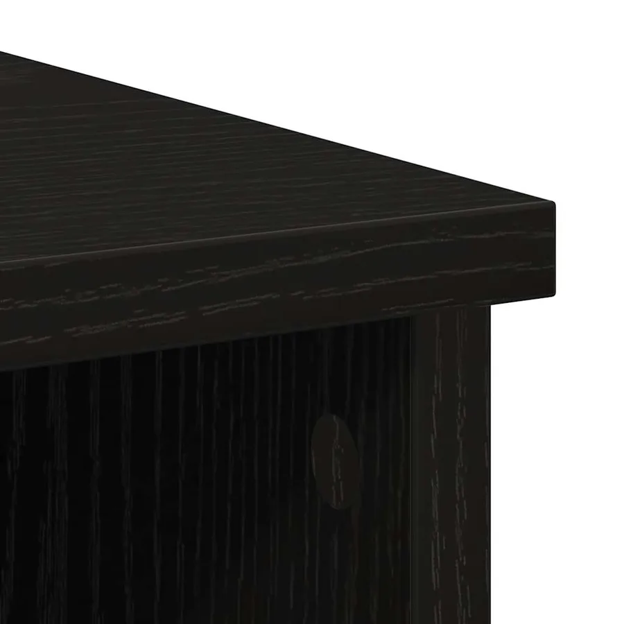 Buffet avec tiroir chêne noir 101x35x76 cm bois d'ingénierie - 10