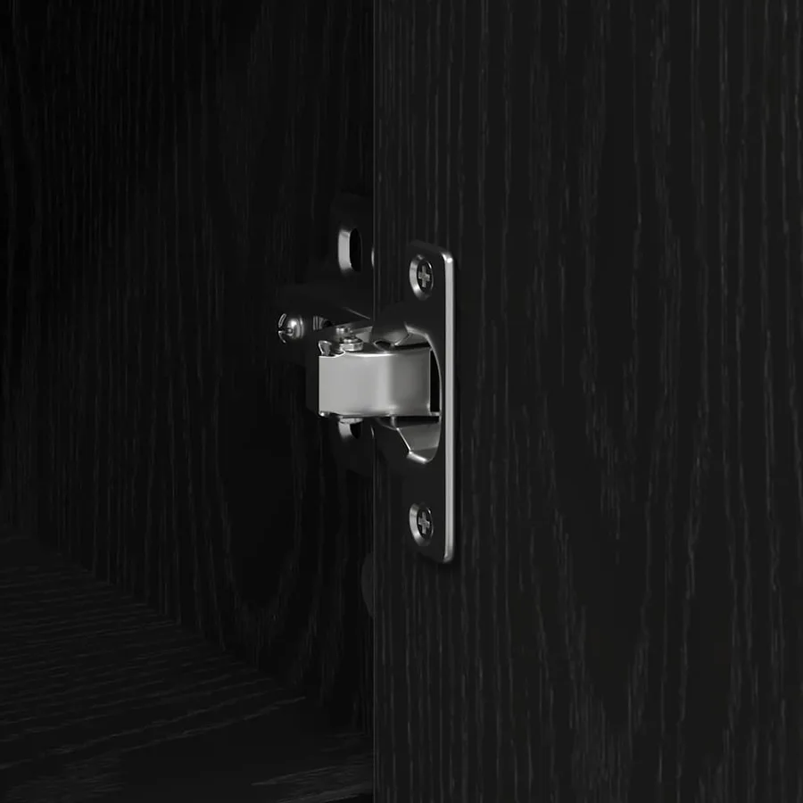 Buffet avec tiroir chêne noir 101x35x76 cm bois d'ingénierie - 11