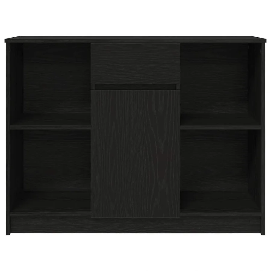 Buffet avec tiroir chêne noir 101x35x76 cm bois d'ingénierie - 6