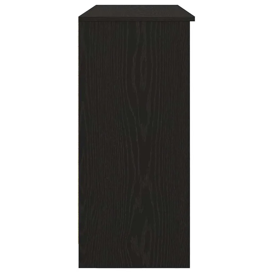 Buffet avec tiroir chêne noir 101x35x76 cm bois d'ingénierie - 7