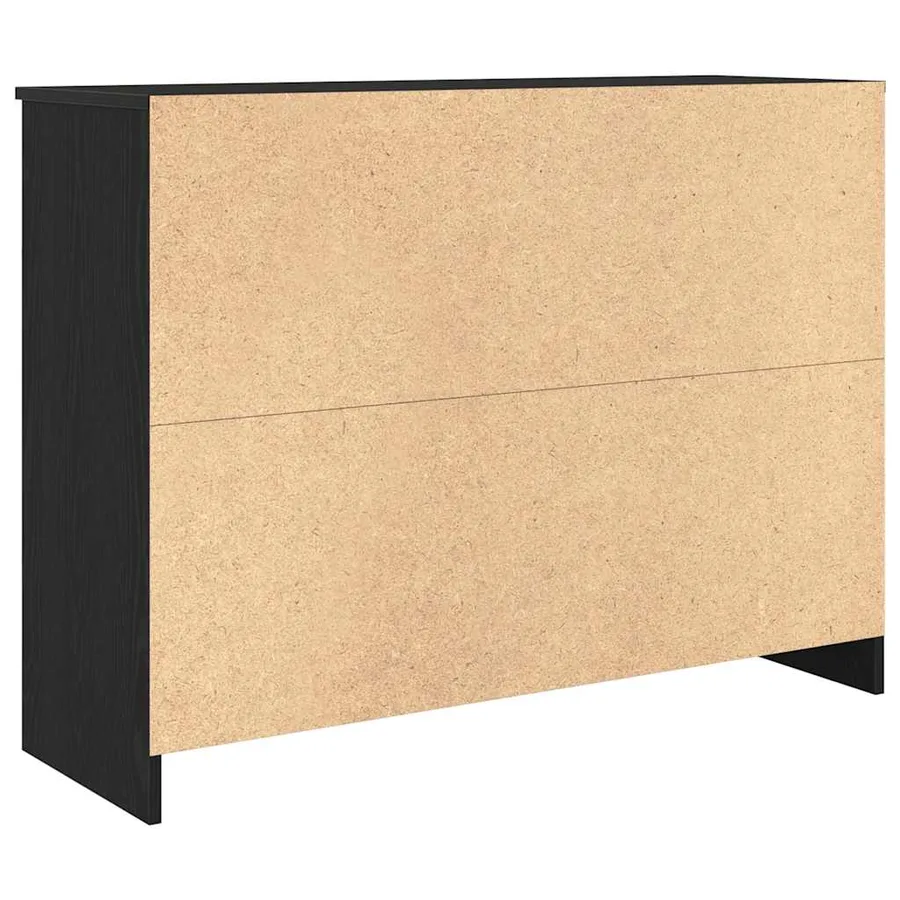 Buffet avec tiroir chêne noir 101x35x76 cm bois d'ingénierie - 8