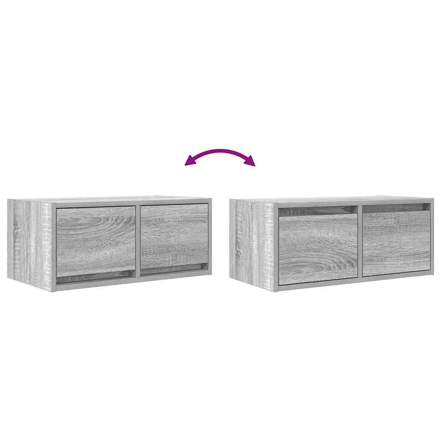 Meuble TV sonoma gris 60x31x25,5 cm bois d'ingénierie - 12