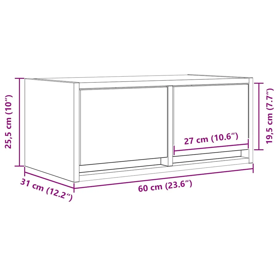Meuble TV sonoma gris 60x31x25,5 cm bois d'ingénierie - 14