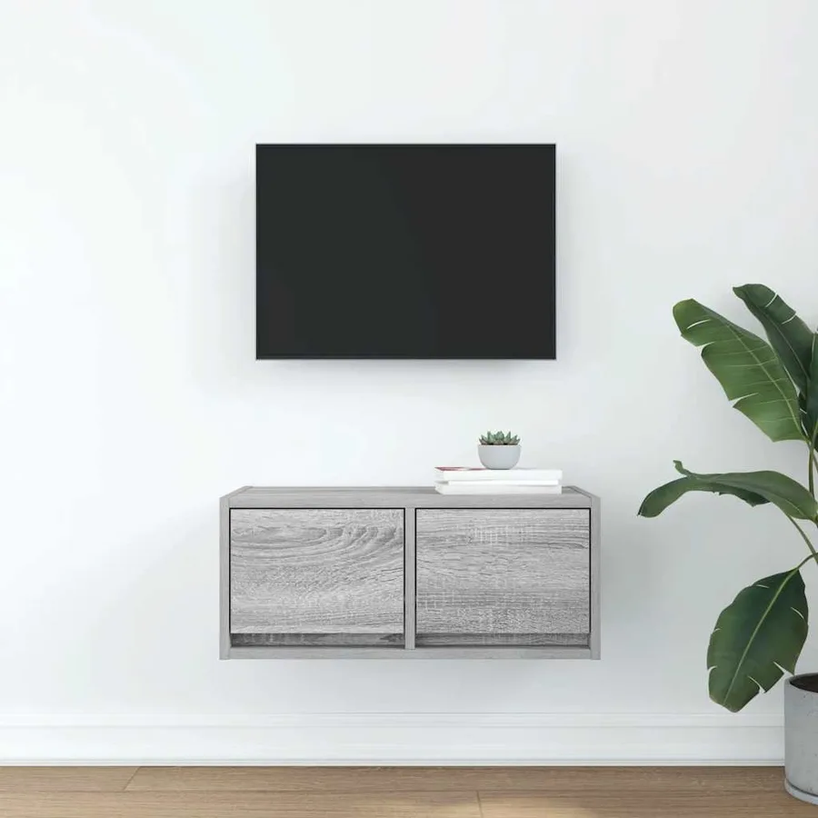 Meuble TV sonoma gris 60x31x25,5 cm bois d'ingénierie - 3