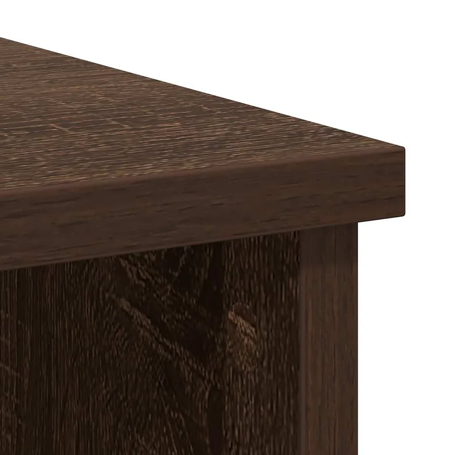 Buffet avec tiroir chêne brun 101x35x76 cm bois d'ingénierie - 10