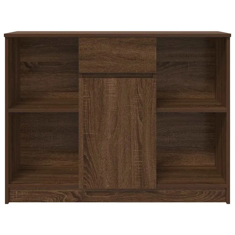 Buffet avec tiroir chêne brun 101x35x76 cm bois d'ingénierie - 6