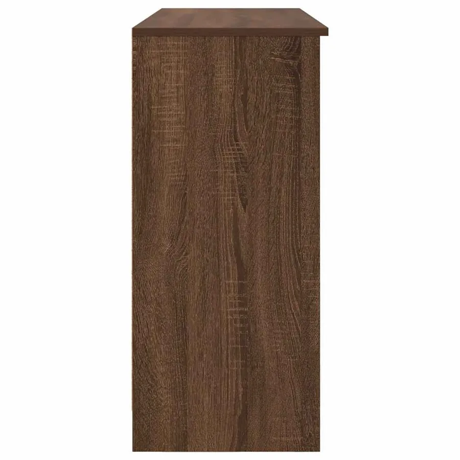 Buffet avec tiroir chêne brun 101x35x76 cm bois d'ingénierie - 7