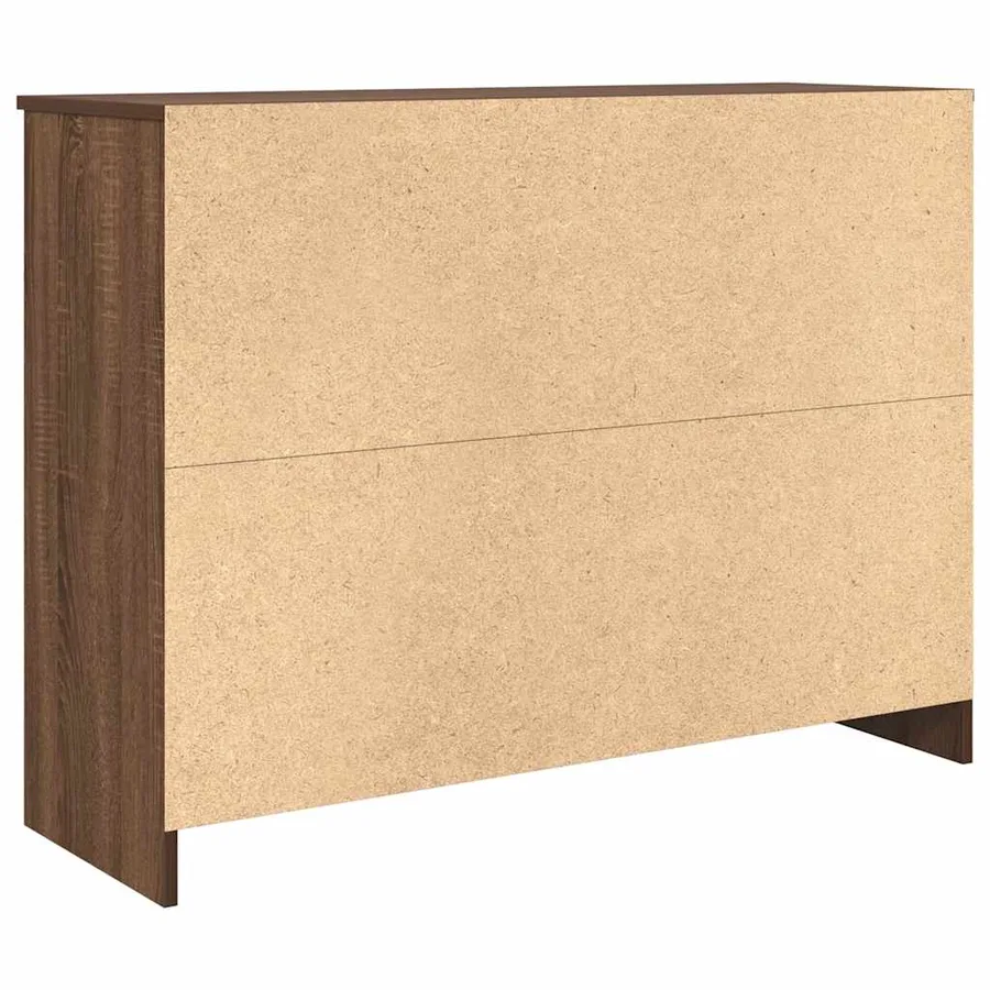 Buffet avec tiroir chêne brun 101x35x76 cm bois d'ingénierie - 8