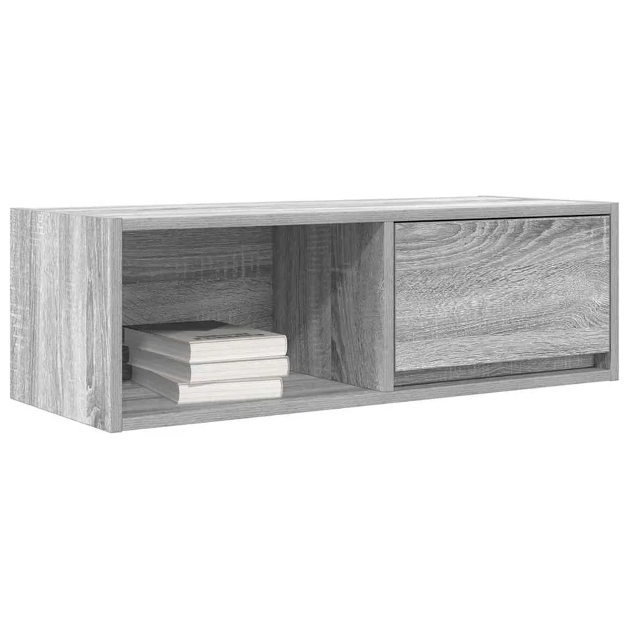 Meuble TV sonoma gris 80x31x25,5 cm bois d'ingénierie - 4
