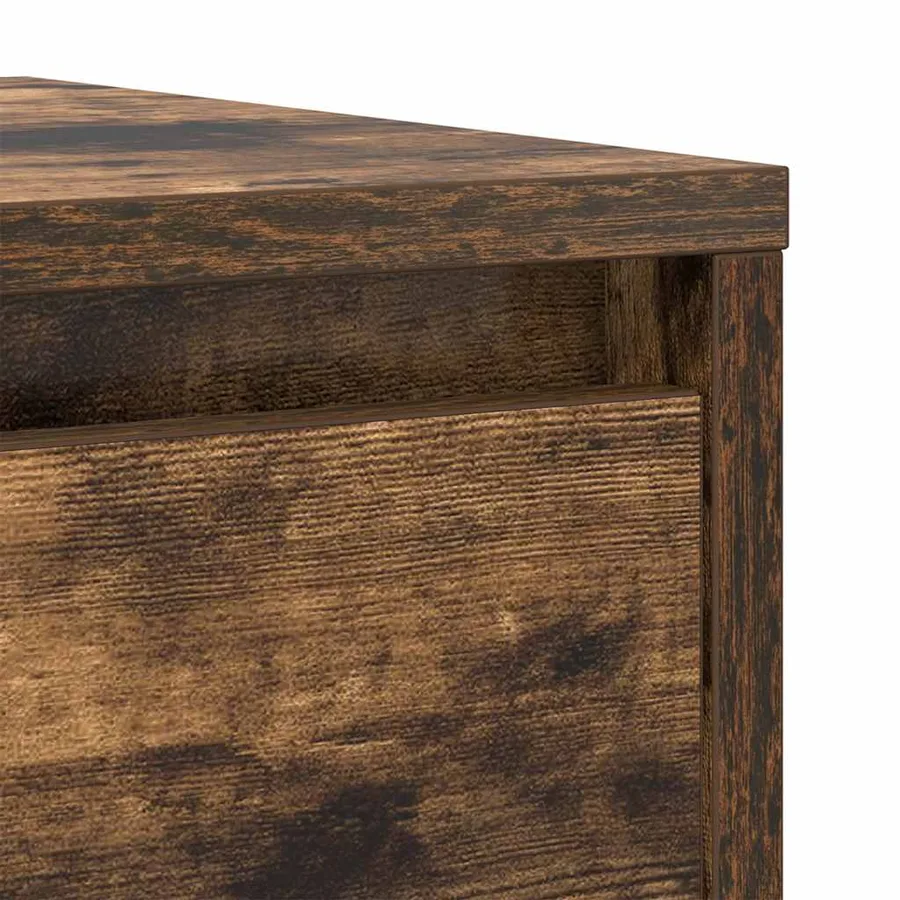 Buffet chêne fumé 29,5x34x76 cm bois d'ingénierie - 10