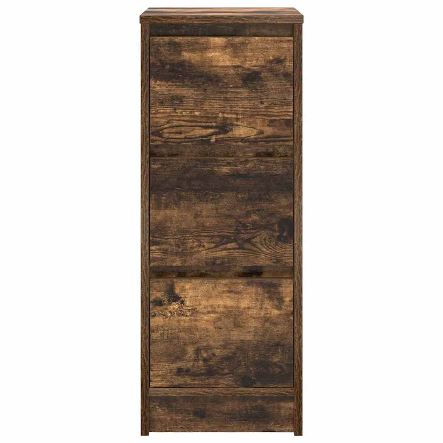 Buffet chêne fumé 29,5x34x76 cm bois d'ingénierie - 6