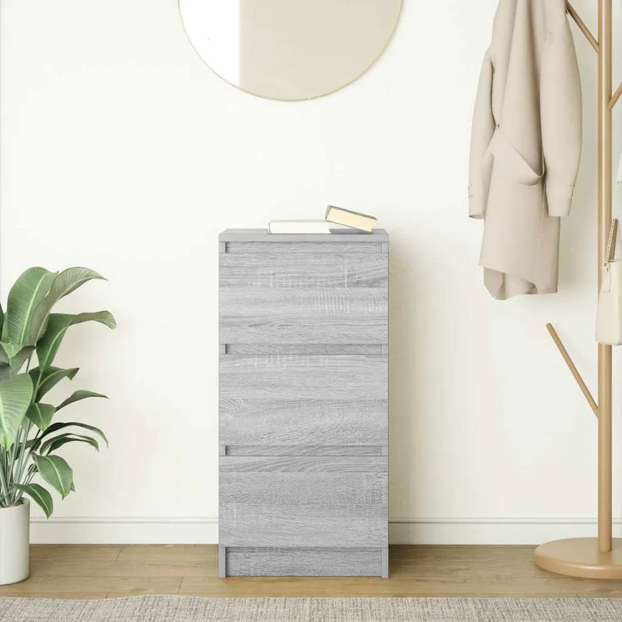 Buffet sonoma gris 37,5x35x76 cm bois d'ingénierie - 3