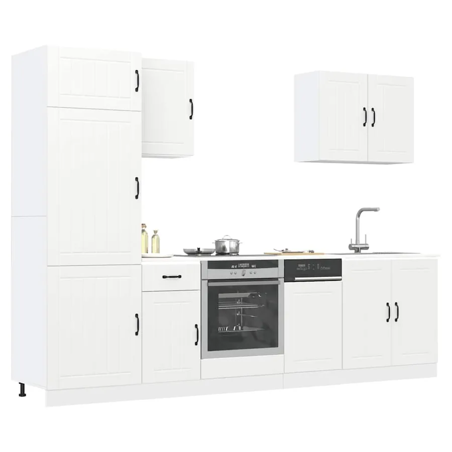 Ensemble d'armoires cuisine 7pcs Lucca blanc bois d'ingénierie