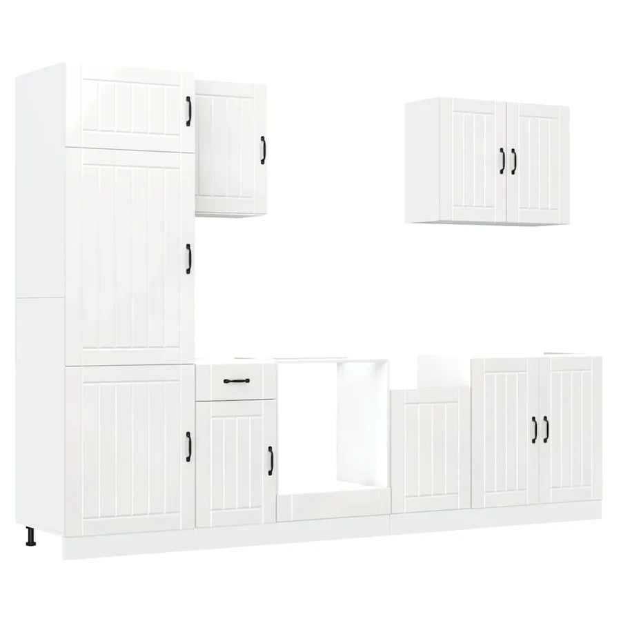 Ensemble d'armoires cuisine 7pcs Lucca blanc bois d'ingénierie - 2