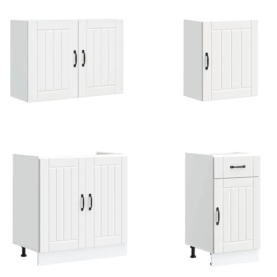 Ensemble d'armoires cuisine 7pcs Lucca blanc bois d'ingénierie - 4
