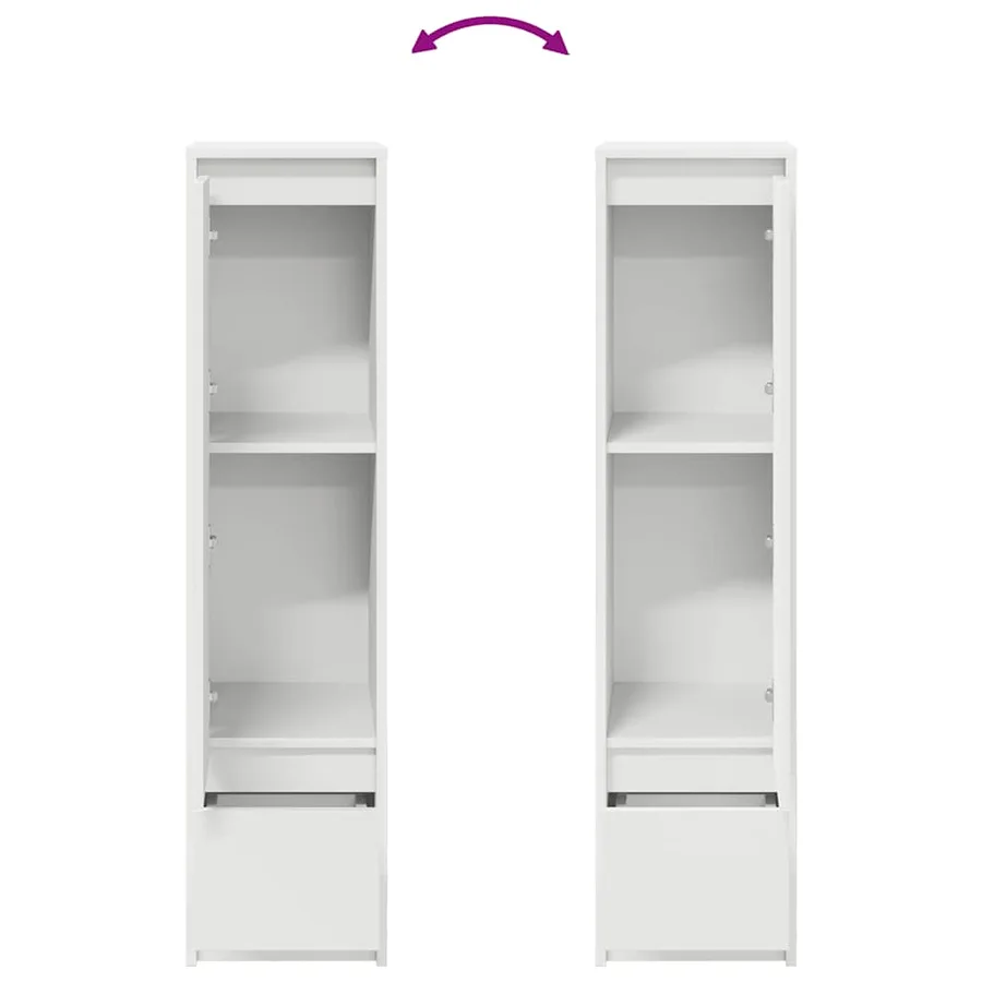 Buffet haut blanc 29,5x34x119,5 cm bois d'ingénierie - 9