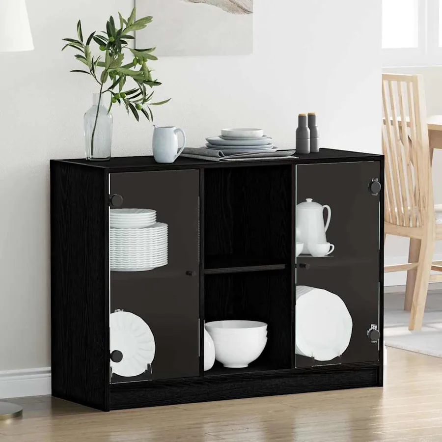 Buffet Chêne noir 100 x 37 x 75.5 cm