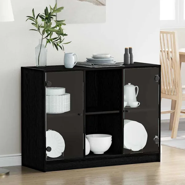 Buffet Chêne noir 100 x 37 x 75.5 cm
