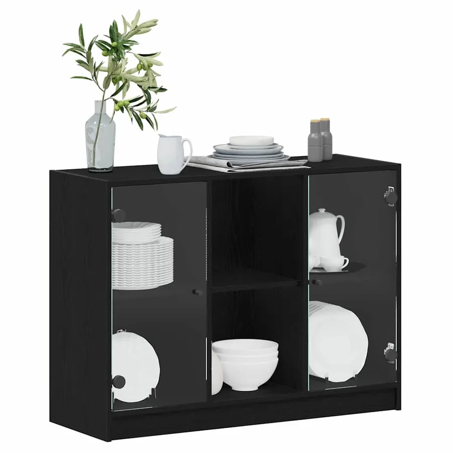 Buffet Chêne noir 100 x 37 x 75.5 cm - 3