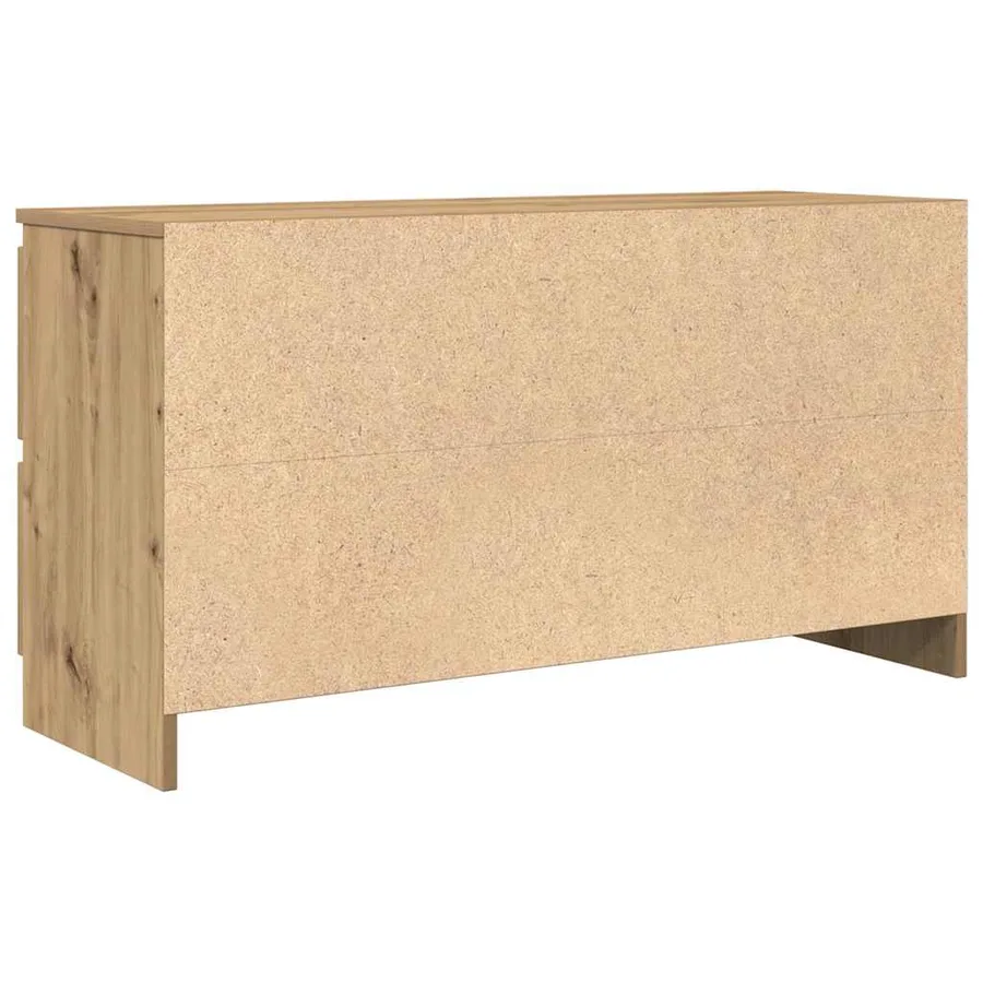 Meuble TV chêne artisanal 100x35x54 cm bois d'ingénierie - 8