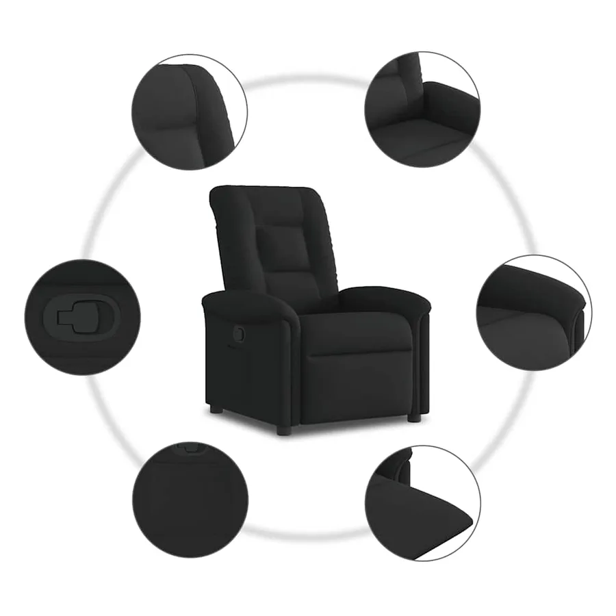 Fauteuil inclinable Noir Tissu - 7