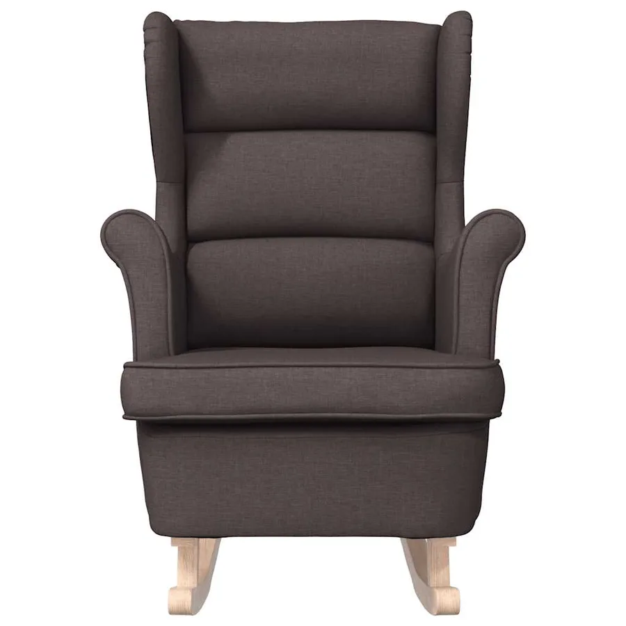 Chaise à bascule marron foncé 74x90x102 cm tissu - 4