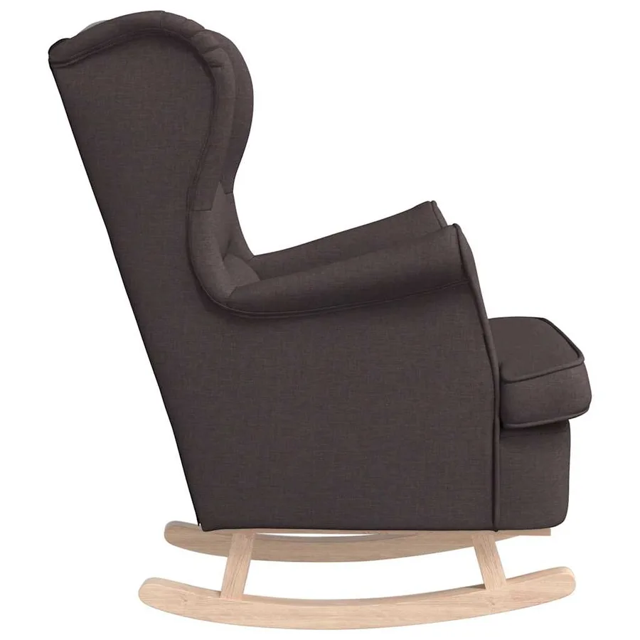 Chaise à bascule marron foncé 74x90x102 cm tissu - 5