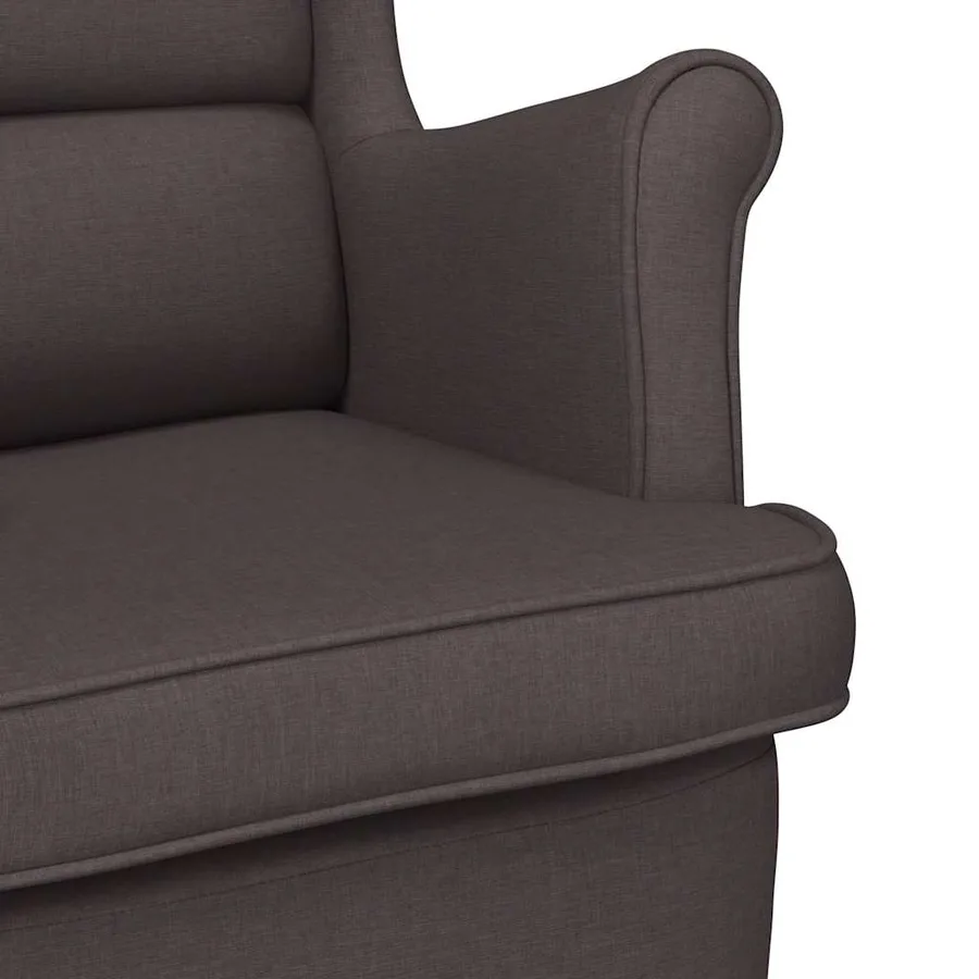 Chaise à bascule marron foncé 74x90x102 cm tissu - 7