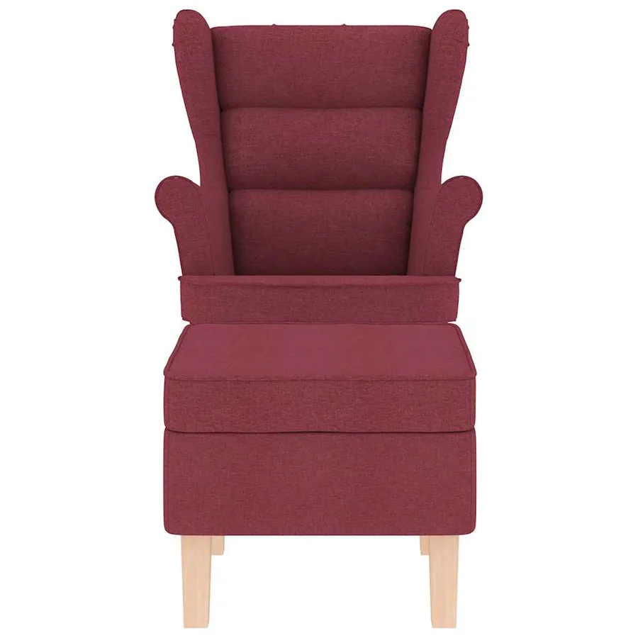 Chaise à bascule avec repose-pied Rouge bordeaux Tissu - 4