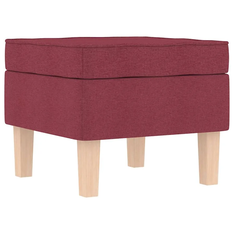 Chaise à bascule avec repose-pied Rouge bordeaux Tissu - 8