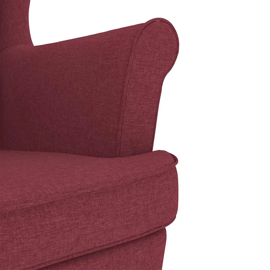 Chaise à bascule avec repose-pied Rouge bordeaux Tissu - 9