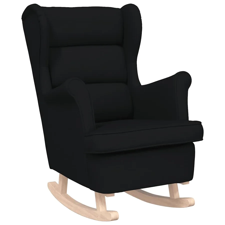 Chaise à bascule noir 74x90x102 cm tissu - 2