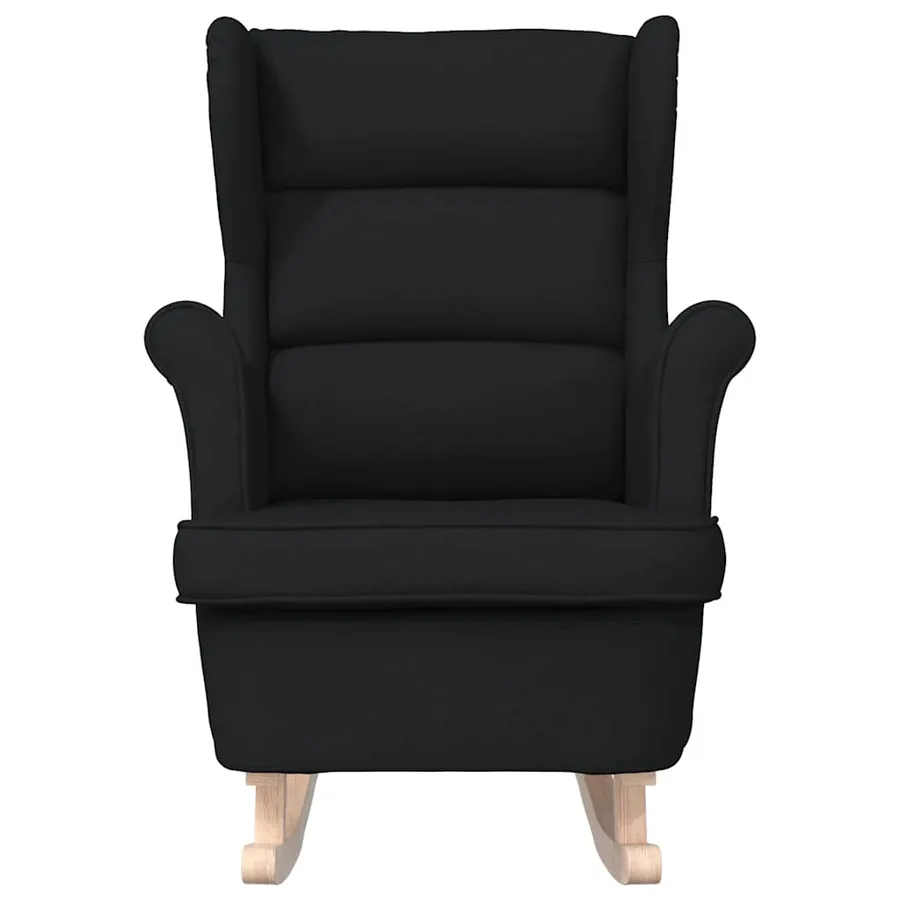 Chaise à bascule noir 74x90x102 cm tissu - 4