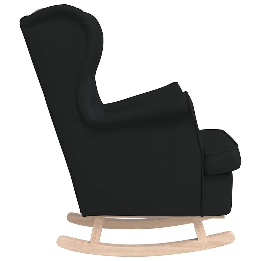 Chaise à bascule noir 74x90x102 cm tissu - 5