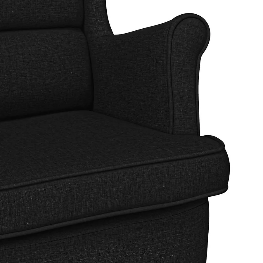 Chaise à bascule noir 74x90x102 cm tissu - 7