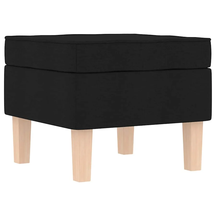 Chaise à bascule avec repose-pied Noir Tissu - 8