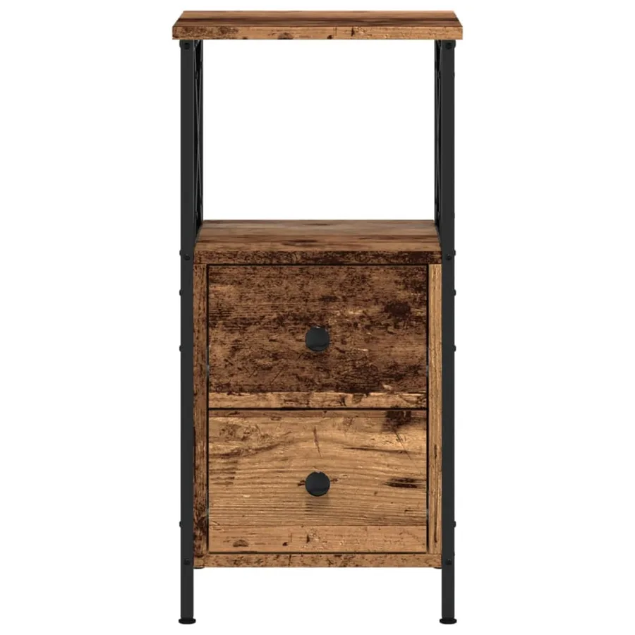 Table de chevet vieux bois 34x35,5x70 cm bois d'ingénierie - 4
