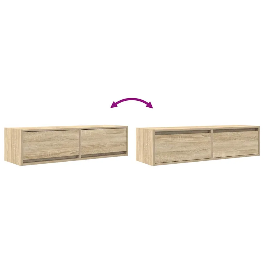 Meuble TV Chêne sonoma 100 x 31 x 25,5 cm Bois d'ingénierie - 12