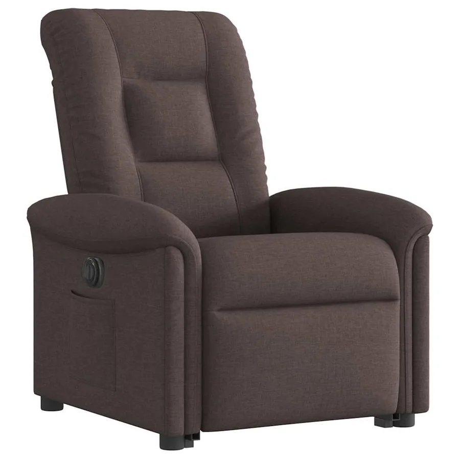 Fauteuil inclinable électrique marron foncé tissu - 4