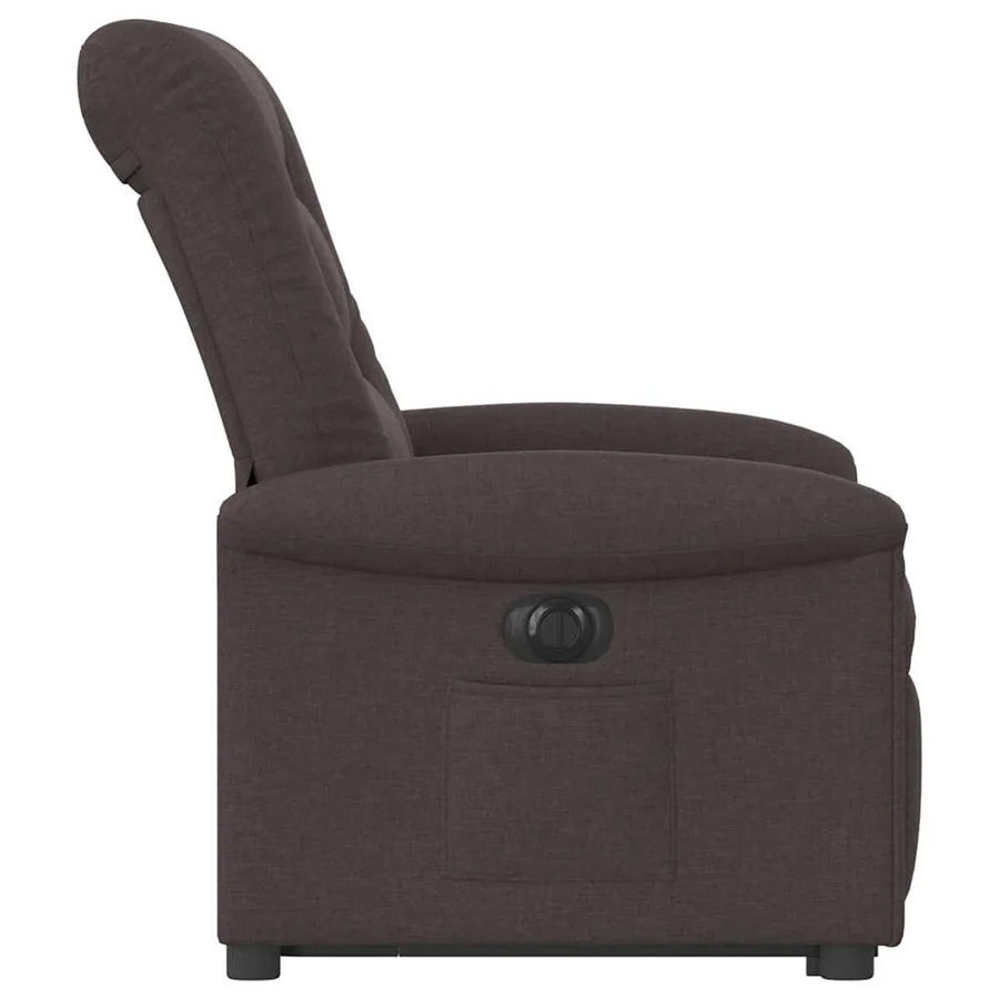 Fauteuil inclinable électrique marron foncé tissu - 6