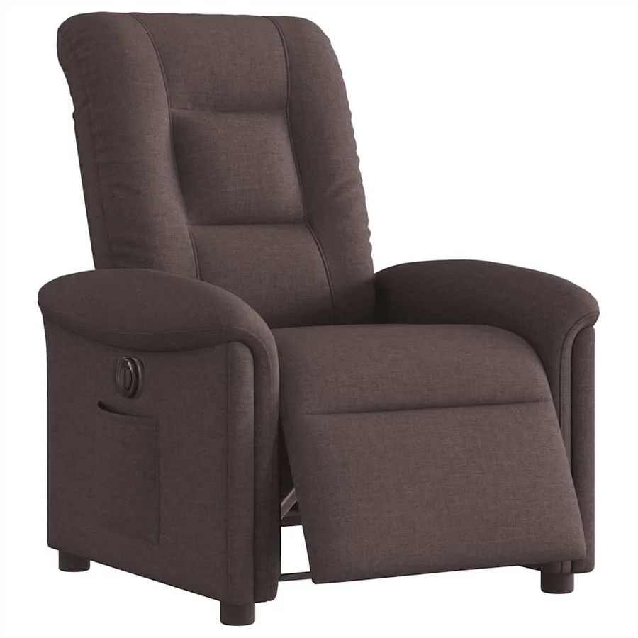 Fauteuil inclinable électrique Marron foncé Tissu - 3