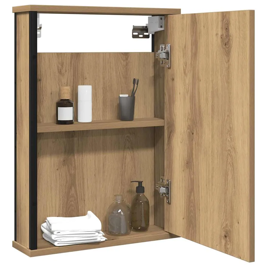 Armoire à miroir de salle de bain chêne artisanal 42x12x60 cm - 3