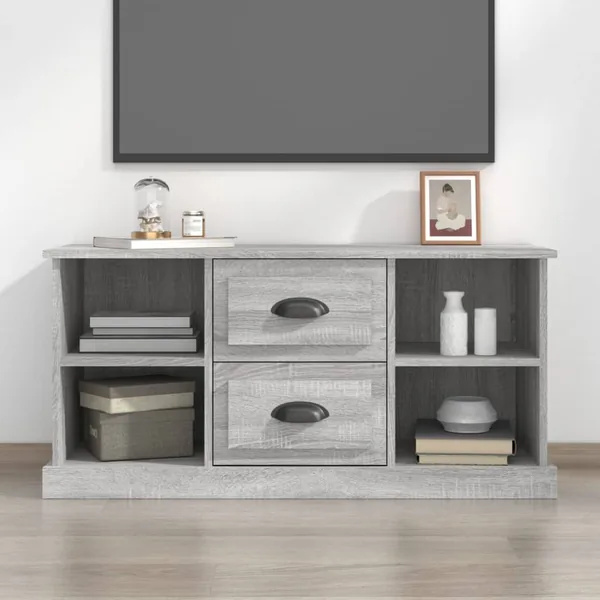 Meuble TV sonoma gris 99,5x35,5x48 cm bois d'ingénierie