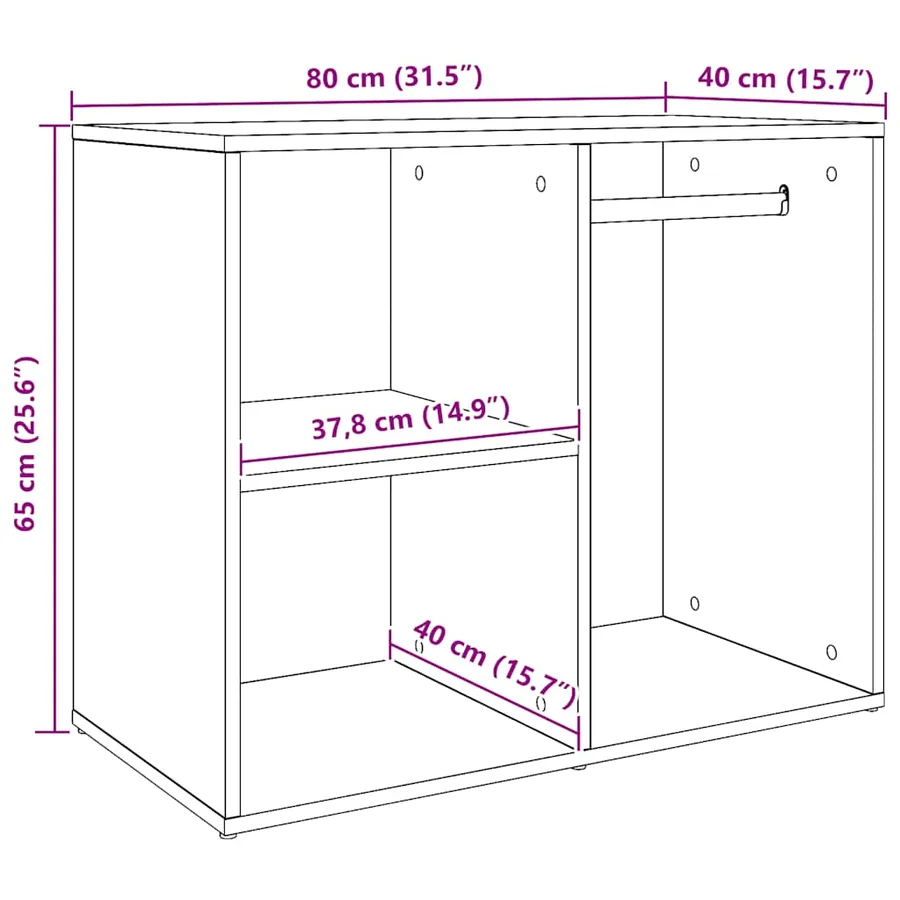 Armoire de dressing chêne artisanal 80x40x65 cm bois ingénierie - 9