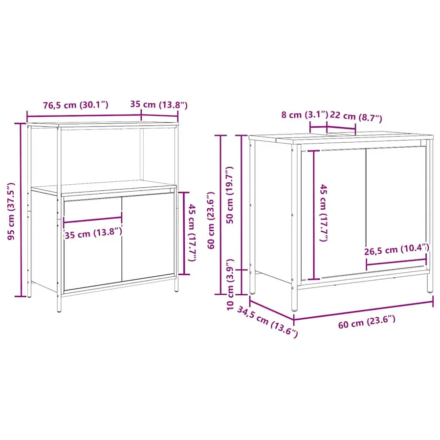 Ensemble de mobilier de salle de bain 5 pcs Chêne noir - 14